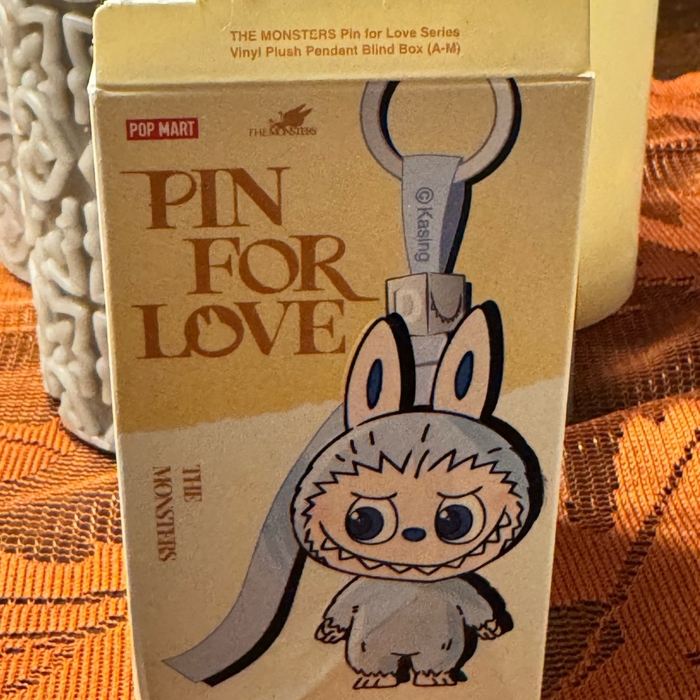 Pop Mart The Monsters Pin for Love Plush Pendant. Letter “L”